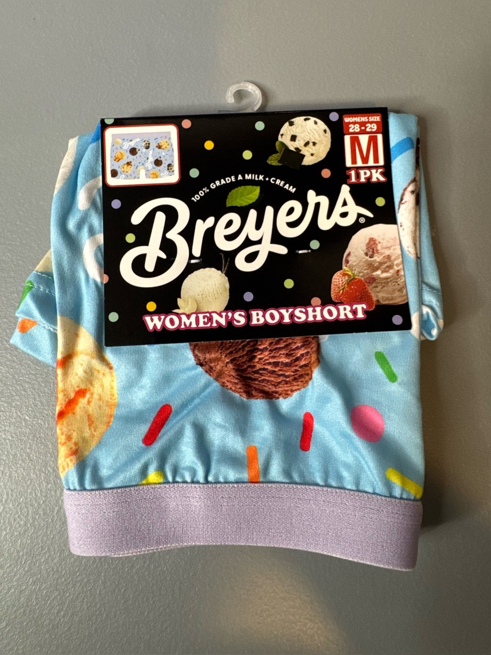 Breyers pastel  Ice Cream scoop Print Boyshorts size Md ice cream lovers novelty